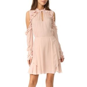 Iro Hanie Cold-Shoulder Voile Dress Size 44 NWT Pink